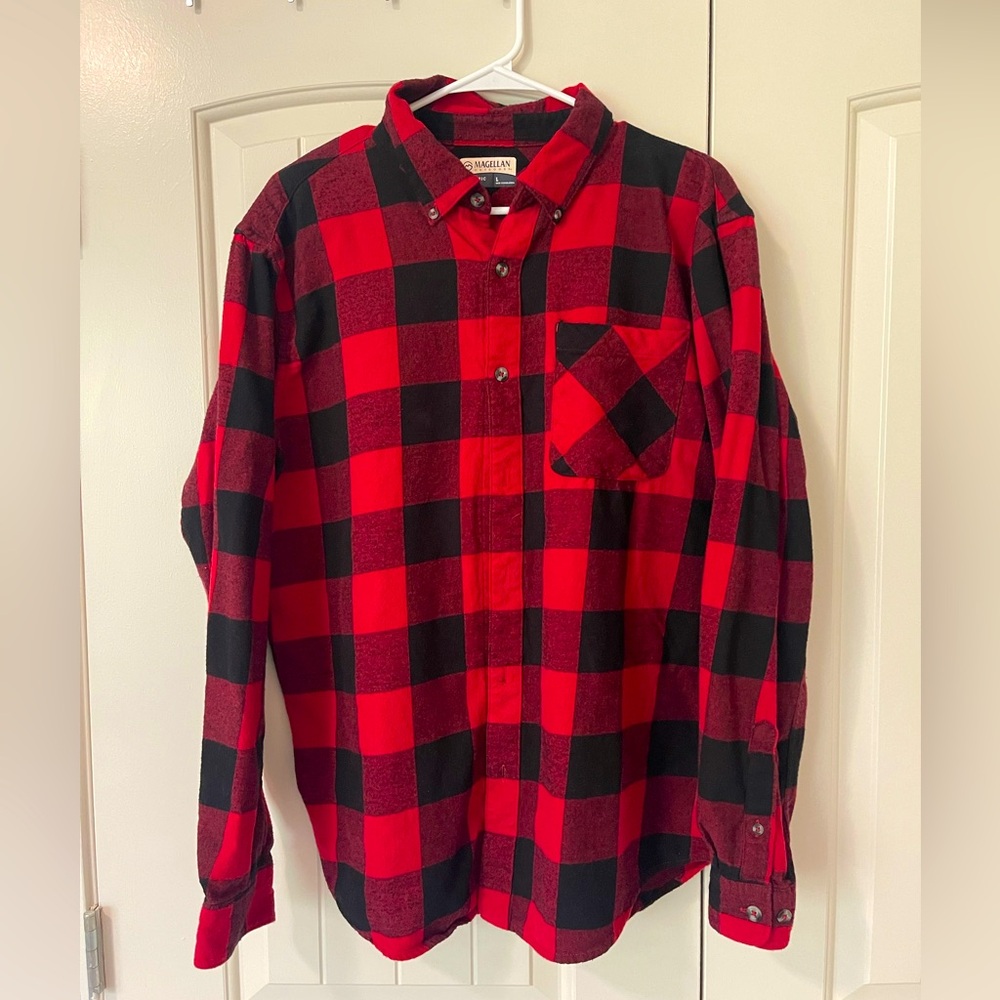 Red Magellan Flannel button down shirt